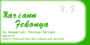 mariann fekonya business card